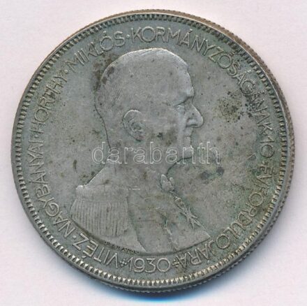 1930. 5P Ag 'Horthy jobbra' T:2-,3 Adamo P8