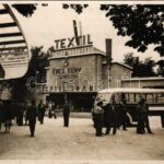 1948 Budapest, Budapesti Nemzetközi Vásár a Centenárium évében. Goldberger textilipari pavilon, Csepeli Üveggyár + '1948 BNV. A nép ipara, a nép ereje' So. Stpl. (fa)