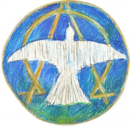 Rác András (1926-2013): Madár. Kréta, papír. Jelzés nélkül. Proveniencia: A művész hagyatéka. d: 31 cm