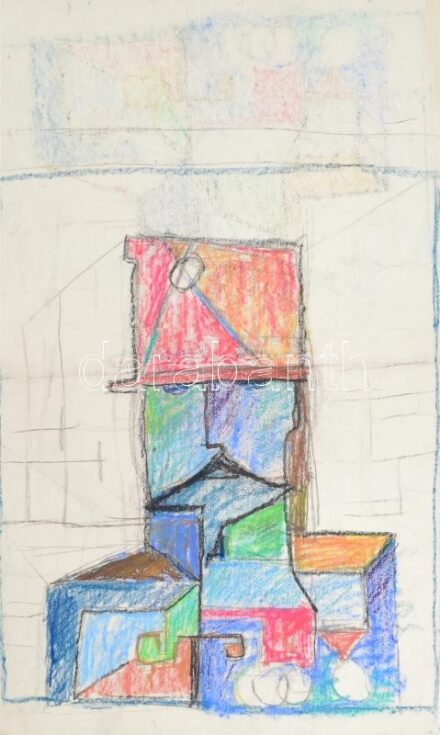 Rác András (1926-2013): Huszár. Kréta, papír. Jelzés nélkül. Sérült. Proveniencia: A művész hagyatéka. 69,5x42,5 cm