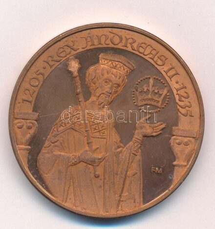 Fritz Mihály (1947-) / Szabó Géza (1939-) 1997. 'MÉE Székesfehérvár - II. András' kétoldalas Br emlékérem (42,5mm) T:2- patina, karc