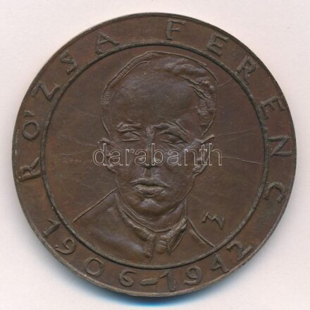 Máté István (1952-) 1983. 'Rózsa Ferenc 1906-1942 / 25 éves a Rózsa Ferenc Szakközépiskola - Szeged' kétoldalas Br emlékérem (50mm) T:2 karc