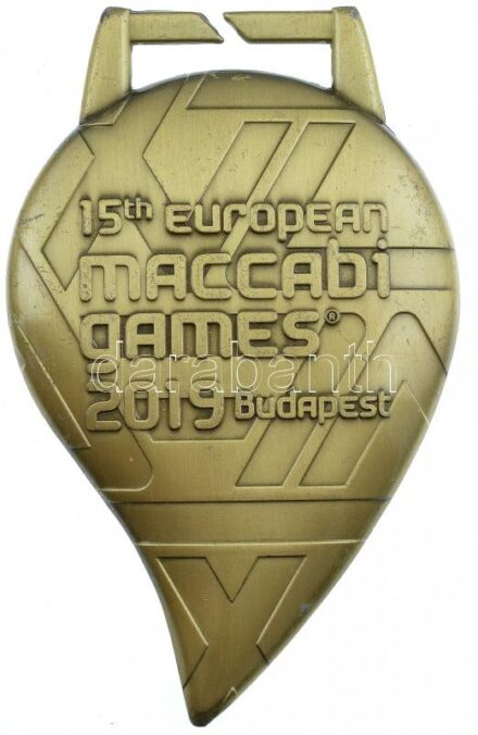 2019. '15th European Maccabi Games 2019 Budapest (15. Európai Maccabi Játékok)' sport emlékérem, szalag nélkül (105x66mm) T:2 karc