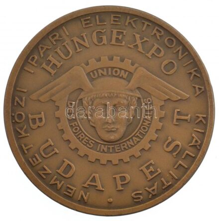 1974. 'Nemzetközi Ipari és Elektronika Kiállítás - Hungexpo - Budapest / MIPEL' 74' kétoldalas bronz emlékérem (60mm) T:2 ph.