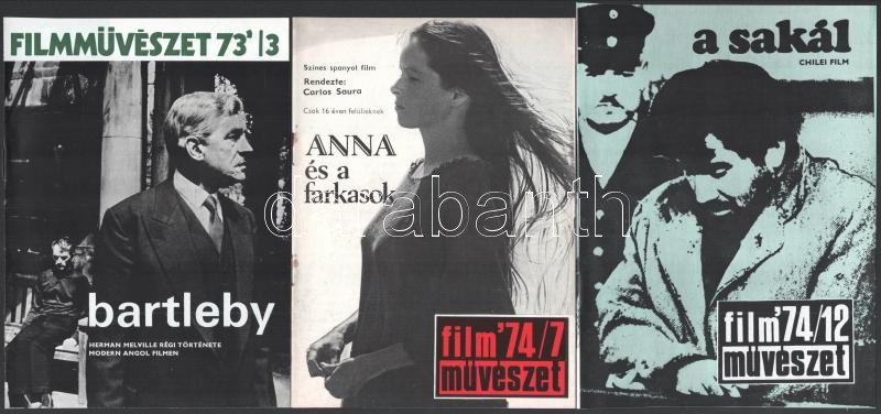1973-1975 Filmművészet filmismertető füzetek, 5 db ('73/3., '74/7., 12., '75/17., 22. számok)