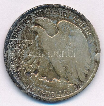 Amerikai Egyesült Államok 1917. 1/2$ Ag T:3 patina USA 1917. 1/2 Dollar Ag C:F patina Krause KM#142