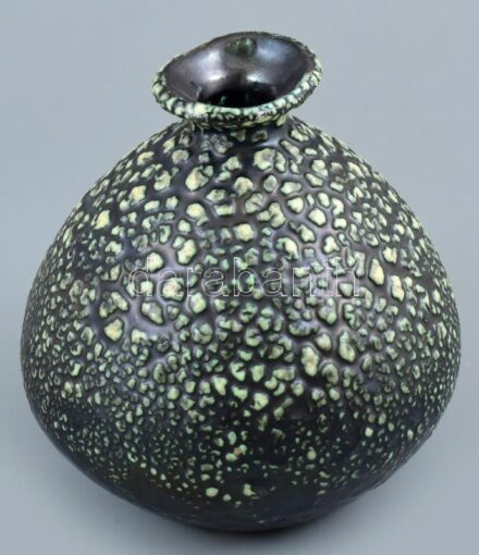 Jelzés nélkül: Retró váza, kerámia, hibátlan, m: 17 cm