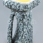 Király: Retró gyertyatartó. Kerámia, csorba, jelzett, m:23 cm