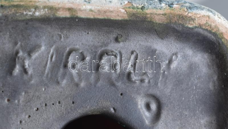 Király: Retró gyertyatartó. Kerámia, csorba, jelzett, m:23 cm - Image 2