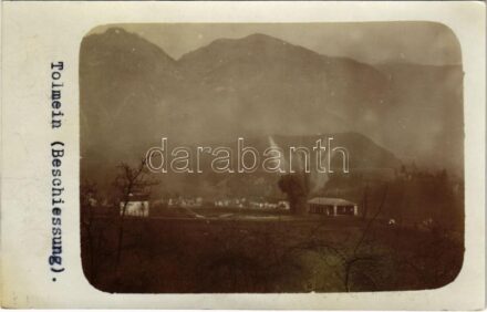 1916 Tolmin, Tolmein, Tolmino; Beschiessung / Első világháborús osztrák-magyar bombázás / WWI Austro-Hungarian K.u.K. military, bombing. photo