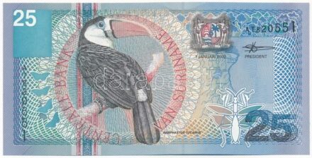 Suriname 2000. 25G 'AT 820551' T:II Suriname 2000. 25 Gulden 'AT 820551' C:XF Krause P#148