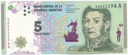 Argentína DN (2015) 5P '00052296A' T:I- Argentina ND (2015) 5 Pesos '00052296A' C:AU Krause P#359