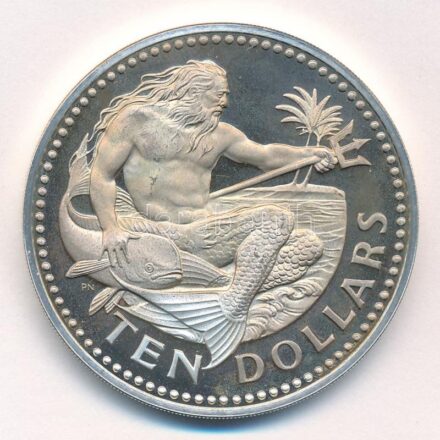 Barbados 1975. 10$ Ag forgalomba nem került érme T:1- (PP) ujjlenyomat, erős patina Barbados 1975. 10 Dollars Ag non-circulating coin C:AU (PP) fingerprints, strong patina Krause KM#17a