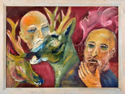 Schéner jelzéssel: Alakok. Olaj, farost, fakeretben. 52x72 cm