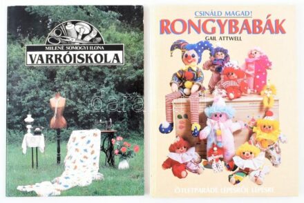 2 db kézimunka könyv: Gail Attwell: Csináld magad! RongybabákBP., 1992, Panem. Kiadói kartonált papírkötésben. Milené Somogyi Ilona: Varróiskola. Debrecen. 1990. Csokonai. Kiadói papírkötésben.