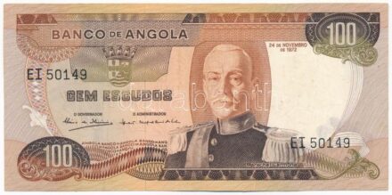 Angola 1972. 100E 'EI 50149' T:II- Angola 1972. 100 Escudos 'EI 50149' C:VF Krause P#101