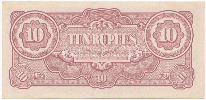 Mianmar / Japán megszállás DN (1942-1944) 10R 'BA' T:II Myanmar / Japanese Occupation ND (1942-1944) 10 Rupees 'BA' C:XF Krause P#16 - Image 2