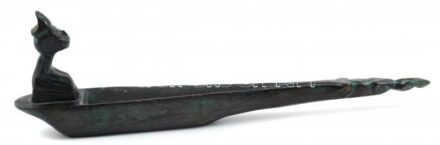 Egzotikus faragott fa füstölőtartó, kissé sérült, h: 40 cm