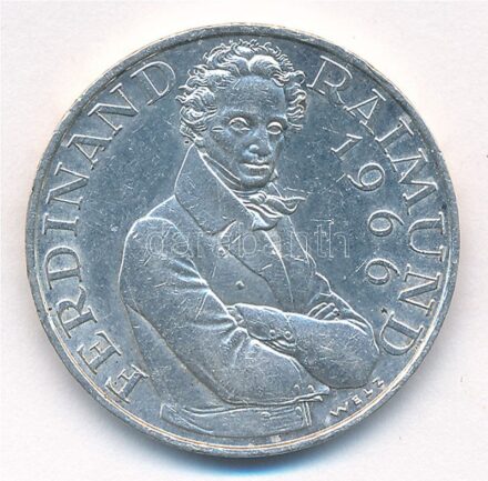 Ausztria 1966. 25Sch Ag '130 éve halt meg Ferdinand Raimund' T:2 Austria 1966. 25 Schilling Ag '130th Anniversary of the Death of Ferdinand Raimund' C:XF Krause KM#2899