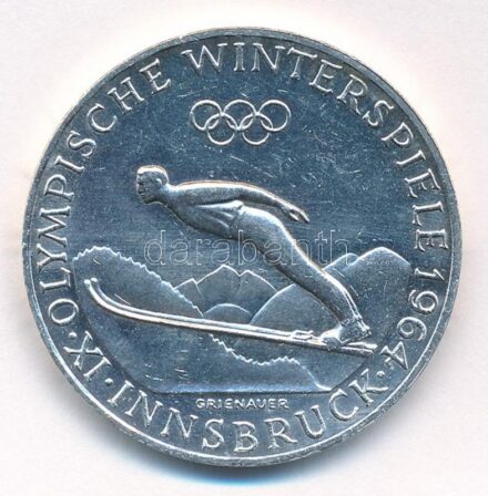 Ausztria 1964. 50Sch Ag 'IX. Téli Olimpia Innsbruck' T:1-,2 Austria 1964. 50 Schilling Ag '9th Winter Olymplics Innsbruck' C:AU,XF Krause KM#2896