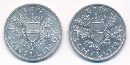 Ausztria 1925. 1Sch Ag + 1926. 1Sch Ag T:1-,2 Austria 1925. 1 Schilling Ag + 1926. 1 Schilling Ag C:AU,XF Krause KM#2840