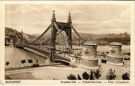 Budapest, Erzsébet híd, villamos. Rigler r.-t. 42. sz. (EK)