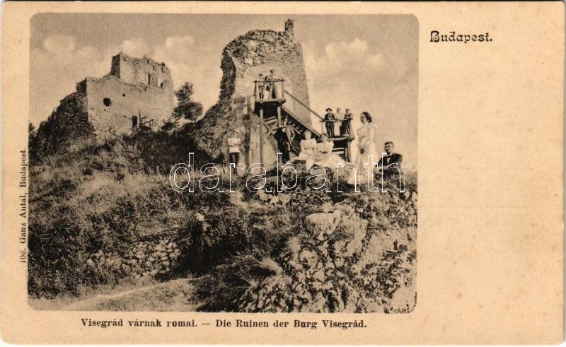 Visegrád, várnak romai, kirándulók. Ganz Antal 106. (fl)