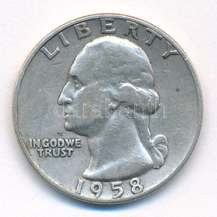 Amerikai Egyesült Államok 1958D 25c Ag T:2 USA 1958D 25 Cents Ag C:XF Krause KM#164