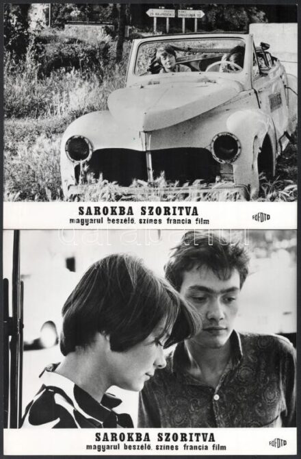 1968 ,,Sarokba szorítva' című francia film jelenetei és szereplői, 13 db vintage produkciós filmfotó, ezüst zselatinos fotópapíron, 18x24 cm