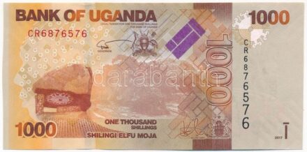 Uganda 2017. 1000Sh 'CR 6876576' T:I- hullámos papír Uganda 2017. 1000 Shillings 'CR 6876576' C:AU wavy paper Krause P#49e
