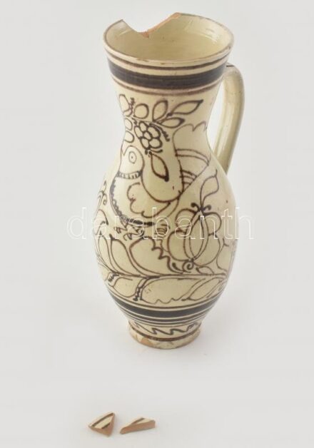 Régi bokály, cserép, korának megfelelő állapotban, m: 25 cm