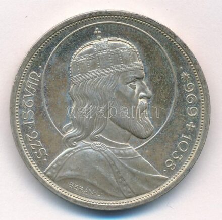 1938. 5P Ag 'Szent István' T:2 kis patina Adamo P8.1