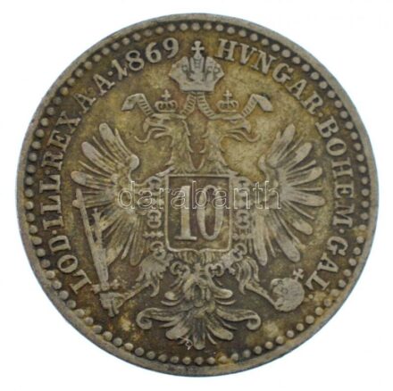 Ausztria 1869. 10kr Ag 'Ferenc József' T:2- Austria 1869. 10 Kreuzer Ag 'Franz Joseph' C:VF Krause KM#2206