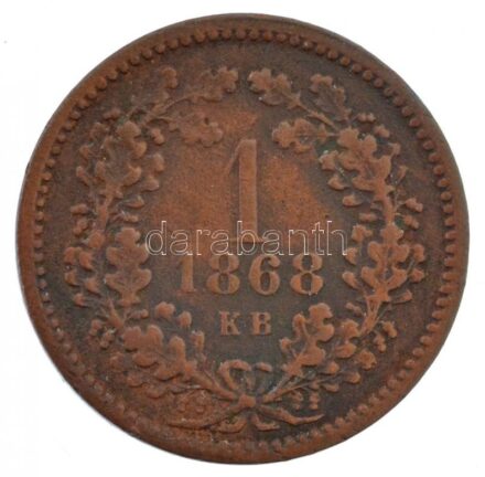 1868KB 1kr Cu 'Angyalos címer' T:2- Hungary 1868KB 1 Kreuzer Cu 'Coat of Arms with Angels' C:VF Adamo M4.1