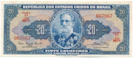 Brazília DN (1961) 20c '807A 067867' T:I- Brazil ND (1961) 20 Cruzeiros '807A 067867' C:AU Krause P#168a