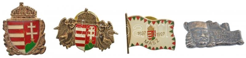 3xklf magyar címeres fém kitűző + DN 'Rákóczi Napok - Sárospatak' fém kitűző T:1,1-