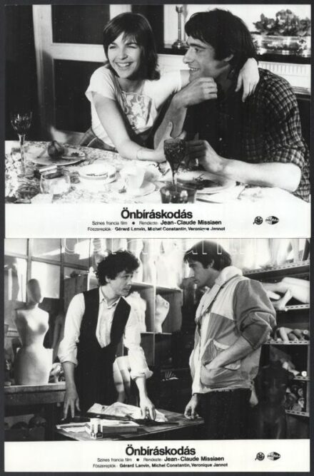 cca 1982 ,,Önbíráskodás' című francia film jelenetei és szereplői, 5 db vintage produkciós filmfotó, ezüst zselatinos fotópapíron, 18x24 cm