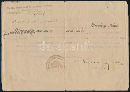 1944-1945 Pestújhely Kiska századparancsnokság, 4 db eltávozási és kimaradási engedély, kézzel és géppel írt