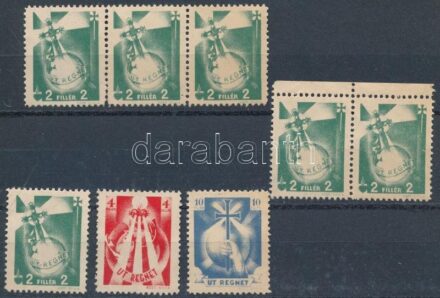 1936 8 db Ut Regnet segélybélyeg (2f, 4f, 10f)
