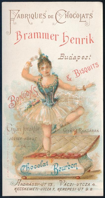 Fabriques de Chocolats litho számolócédula