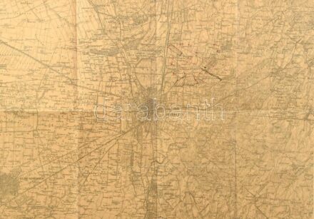 cca 1900 Debrecen és környéke katonai térkép ceruzás jelölésekkel, 1:75 000, 37x53 cm