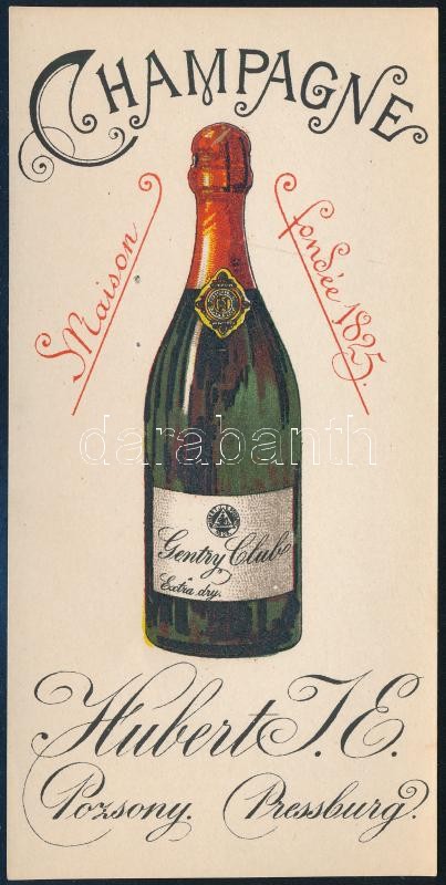 Champagne Hubert J. E. Pozsony litho számolócédula