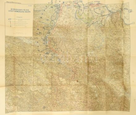 AZ 1914-es szerb hadjárat térképe, M. Kir. Állami Térképészet, 86x115 cm