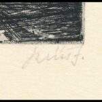 Szűcs János (1917-1995): Táj, 1966. Rézkarc, papír, jelzett, hátoldalán számozott (183/200), 6×8 cm - Image 3