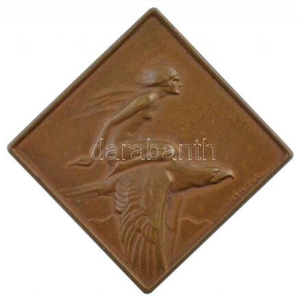 Ausztria 1932. 'Damen Schwimm-Länderkampf Ungarn-Österreich - 18. u. 19. Juni 1932' kétoldalas bronz úszósport emlékérem (56x56mm) T:1- apró ph. Austria 1932. 'Damen Schwimm-Länderkampf Ungarn-Österreich - 18. u. 19. Juni 1932'