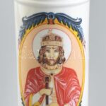 Szent István, porcelán patikaüveg, jelzett, hibátlan, m: 25 cm
