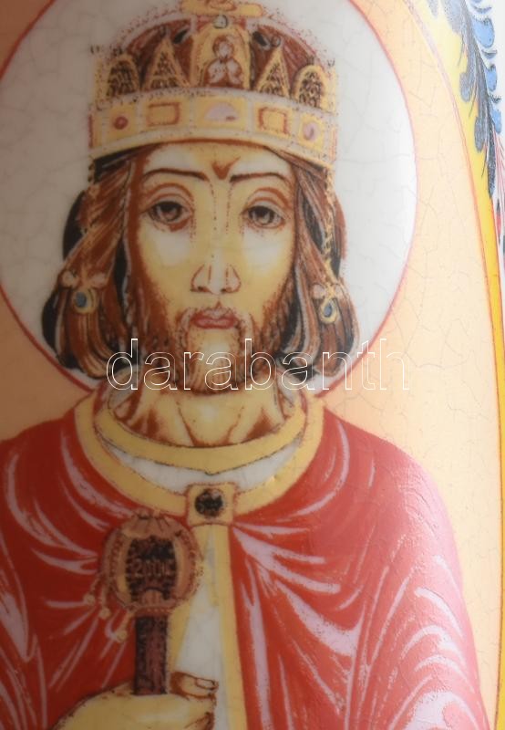 Szent István, porcelán patikaüveg, jelzett, hibátlan, m: 25 cm - Image 2