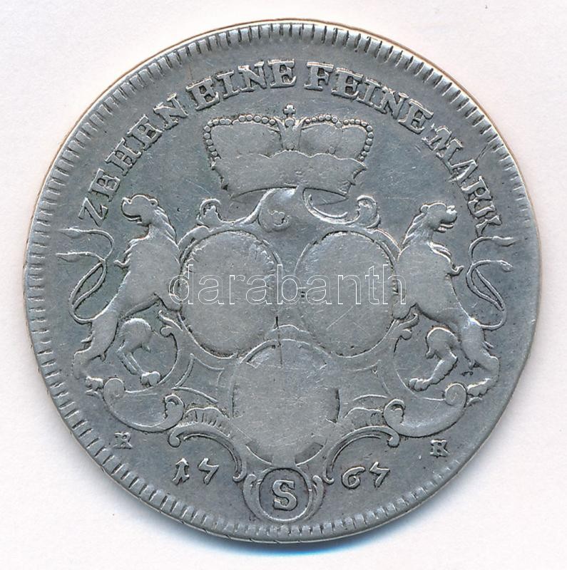 Német Államok / Brandenburg-Ansbach 1767G/S-KK Tallér Ag 'Christian Friedrich Karl Alexander' Schwabach (27,61g) T:3 juszt., patina / German States / Prussia 1767G/S-KK Thaler Ag 'Christian Friedrich Karl Alexander' Schwabach (27,61g) C:F - Image 2