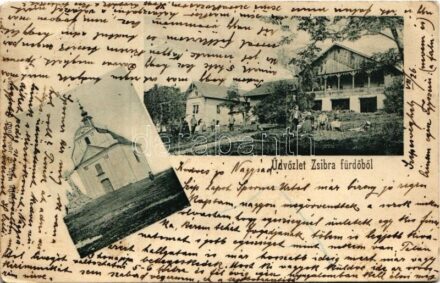 1904 Zsibrafürdő, Sibra, Sivabrada (Szepesváralja, Spisské Podhradie); Szentkereszt kápolna, szálloda / chapel, hotel villa (EK)