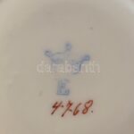 Aranyozott porcelán mokkás csésze, jelzett, kopott. - Image 2